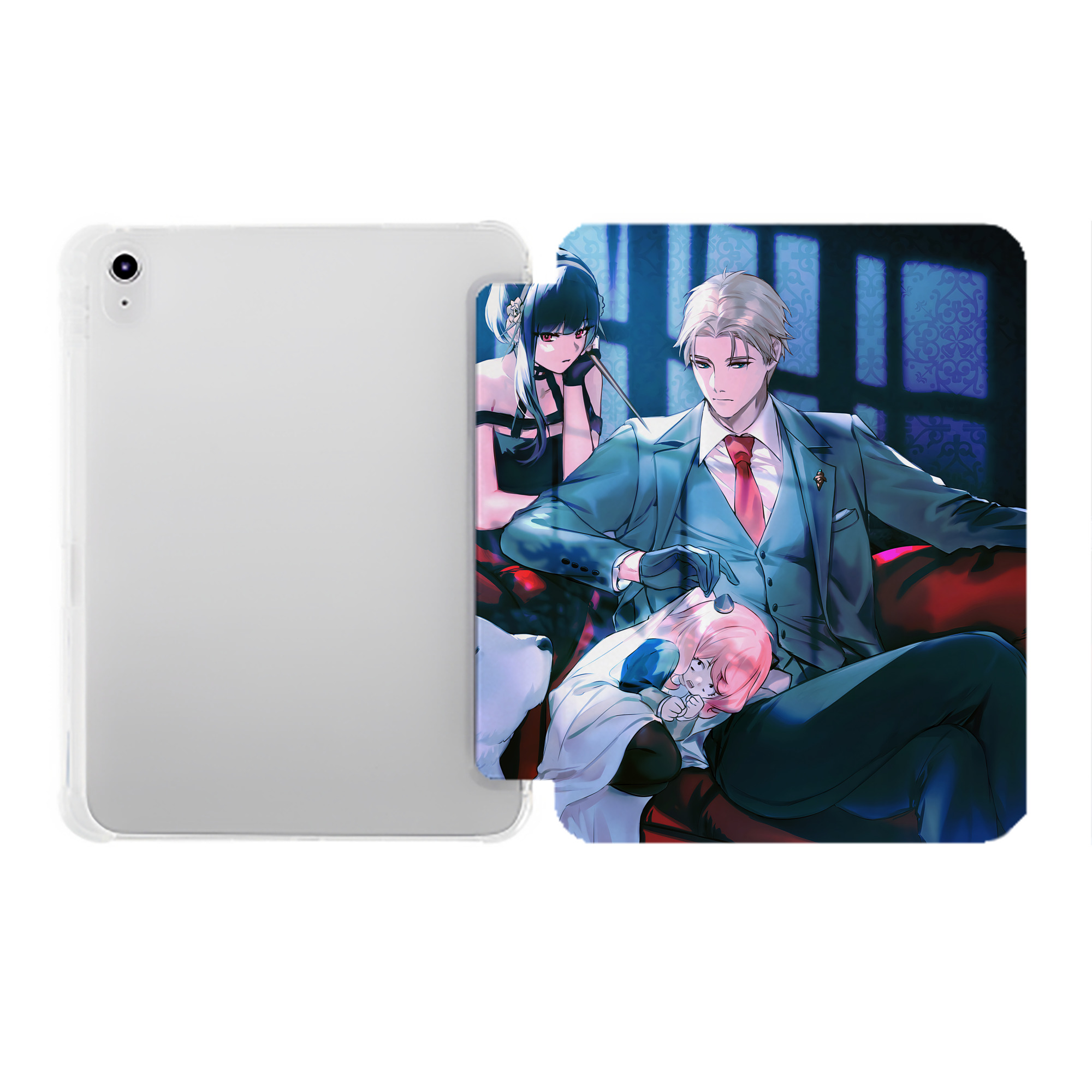 （画像用） SPY×FAMILY间谍家家酒 IPad ケース ペン収納付き 三つ折りスタンド PUレザー×シリコン 対応機種9.5/10.5/10.9インチ